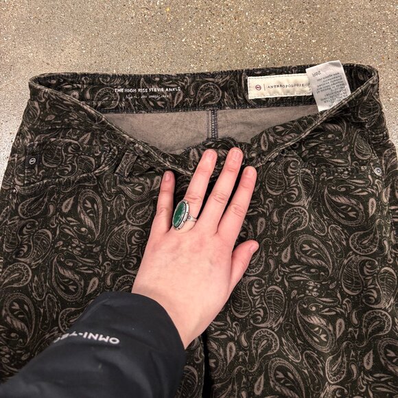 Anthropologie AG The Stevie Velvet High Rise Skinny Jeans Paisley Print - Picture 7 of 7